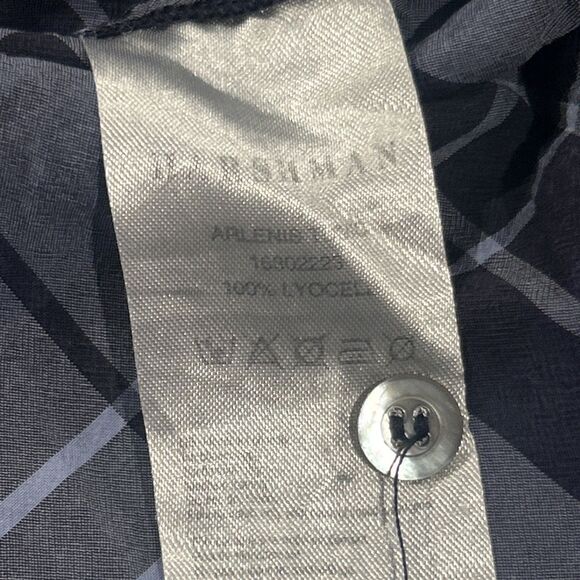 Harshman Shirt Dress Womens XS Blue Plaid Side Slits Popover 1/2 Button Down - Picture 4 of 7